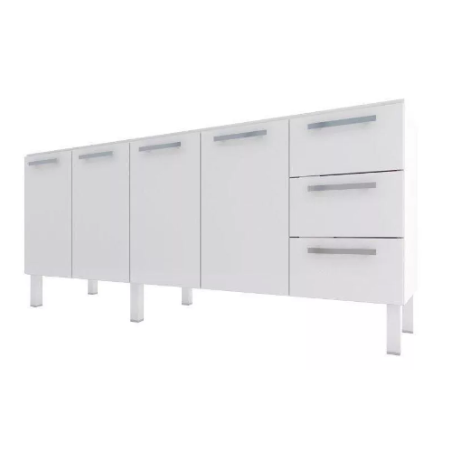Gabinete de Aço Branco para Pia de Cozinha de 2m Vênus Cozimax